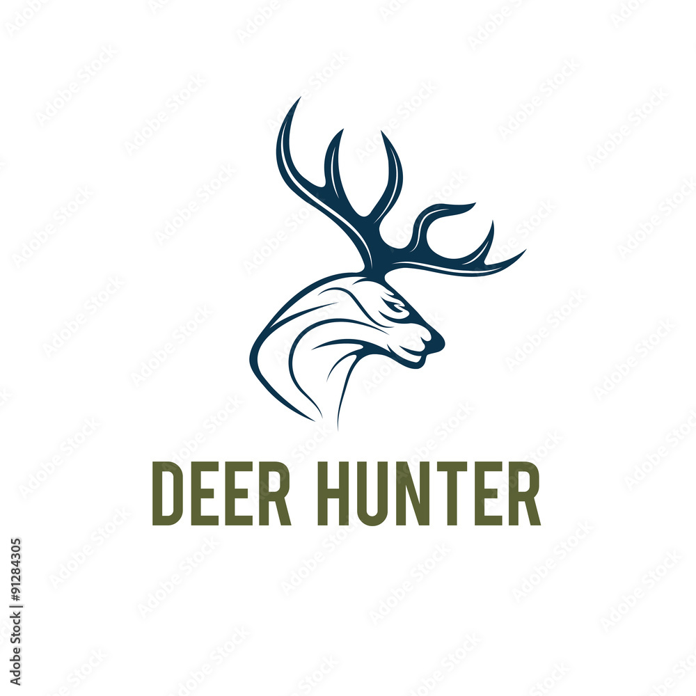 Obraz premium deer hunter vector design template