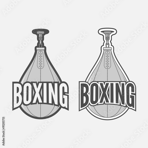 Punching Boxing Bag Labels Set