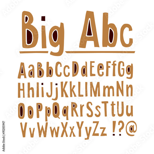Hand drawn vector alphabet, font, isolated upper and lower case letters