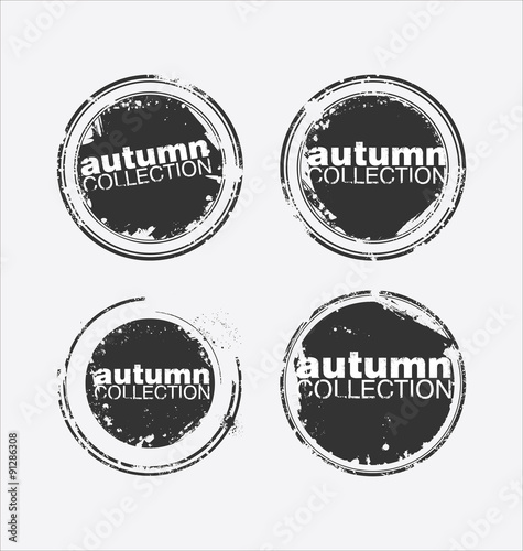 Autumn collection grungy stamp