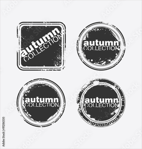 Autumn collection grungy stamp