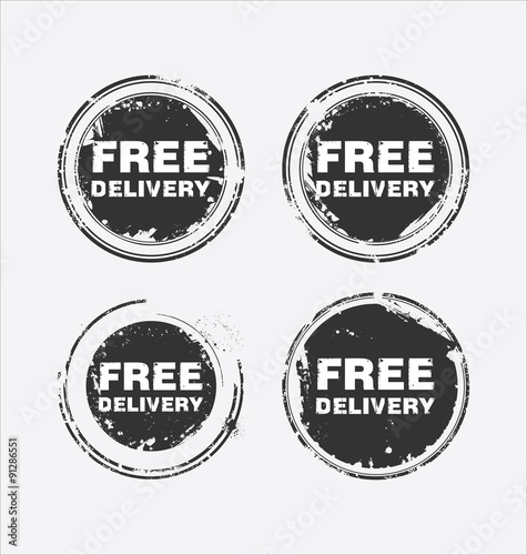 Free delivery vector stamp