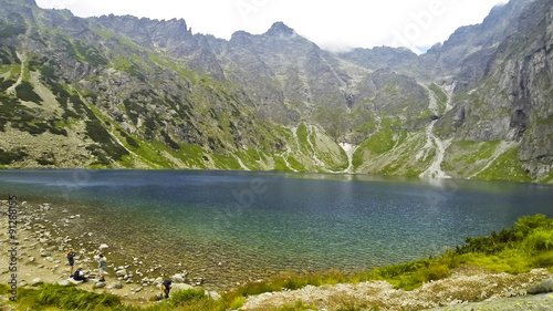 Picturesque view of Czarny Staw pod Rysami, Tatra mountains, Poland