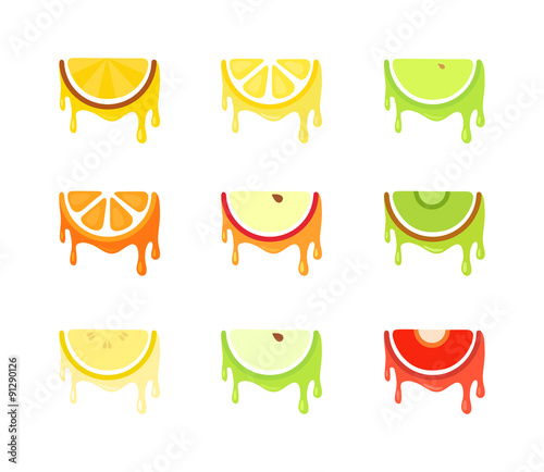 Set of Icons of Fruits
