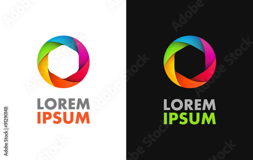Colorful diaphragm icon of shutter