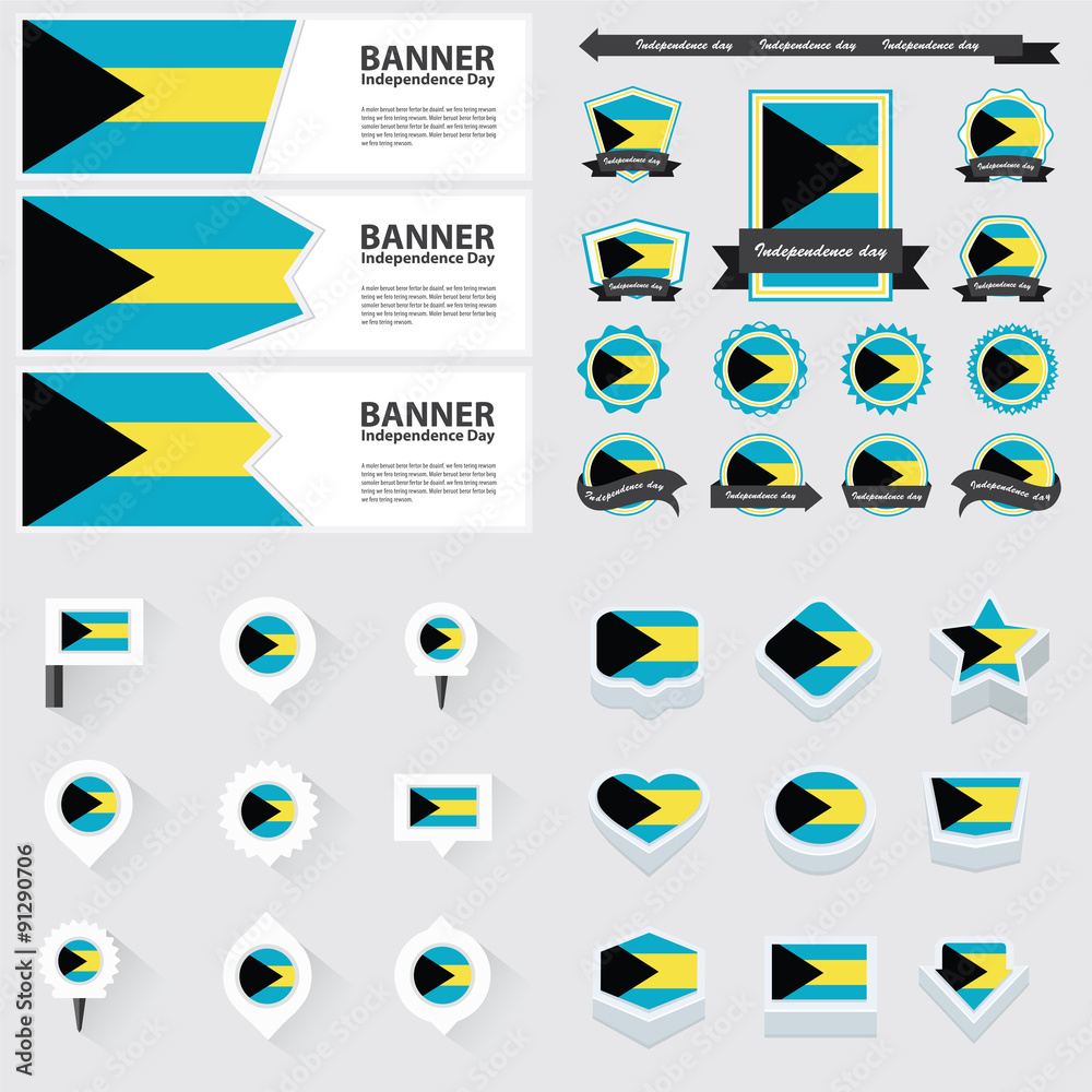bahamas independence day, infographic, and label Set. bahamas independence day, infographic, and label Set.