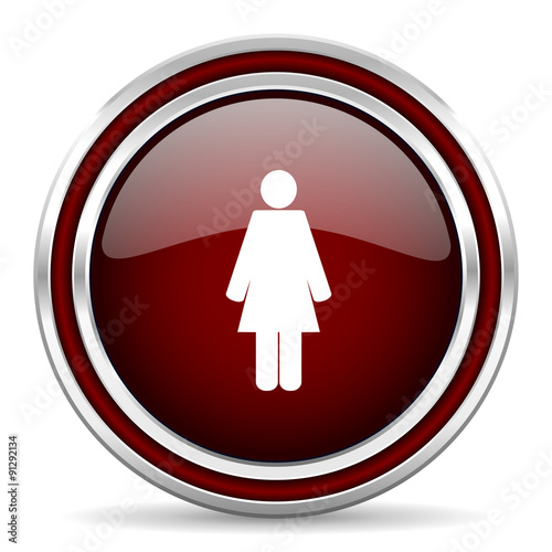 female red glossy web icon