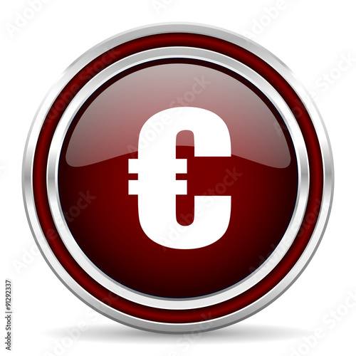 euro red glossy web icon