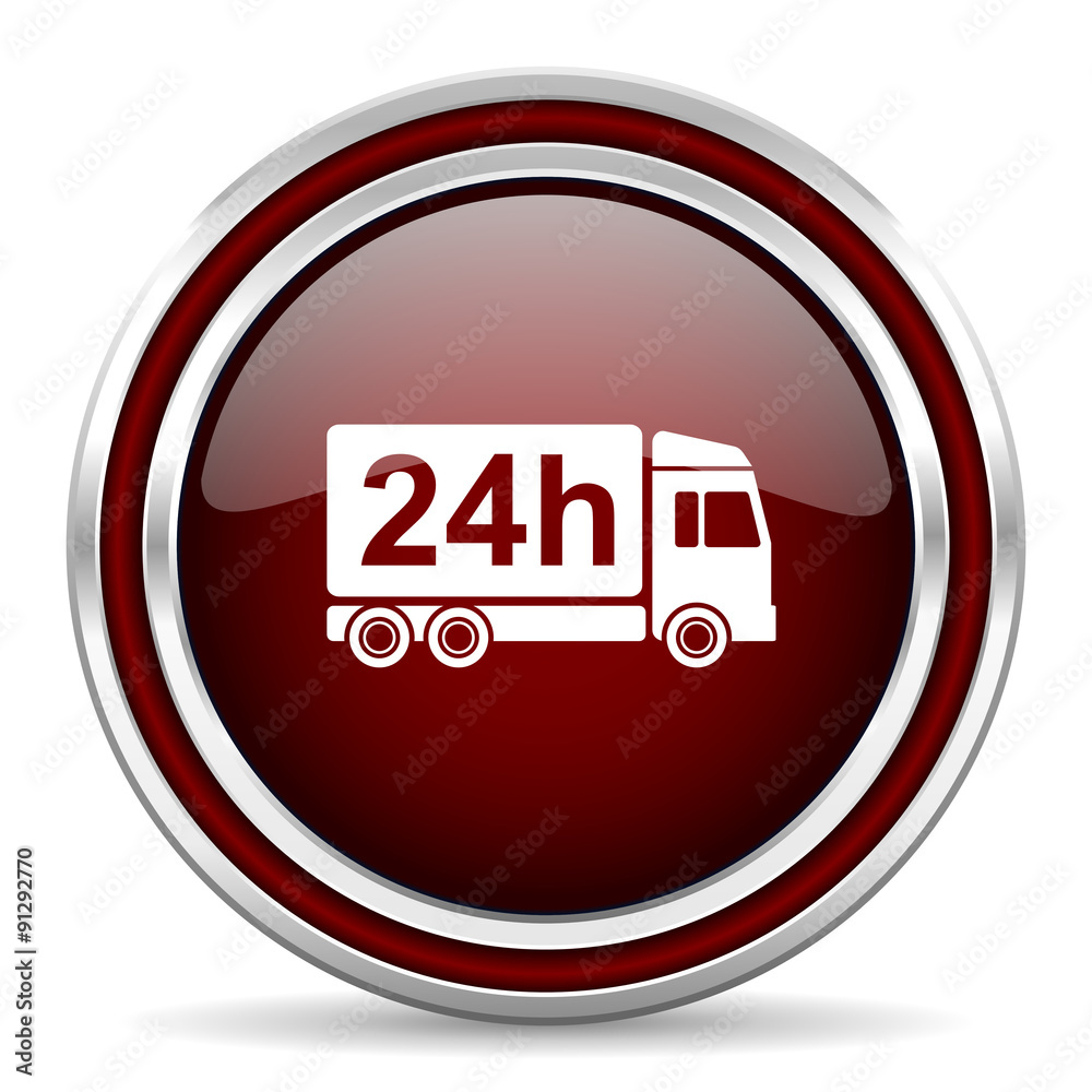 delivery red glossy web icon delivery red glossy web icon