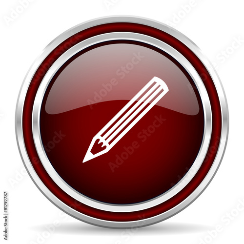Free Download pencil red glossy web icon - GFXLoad