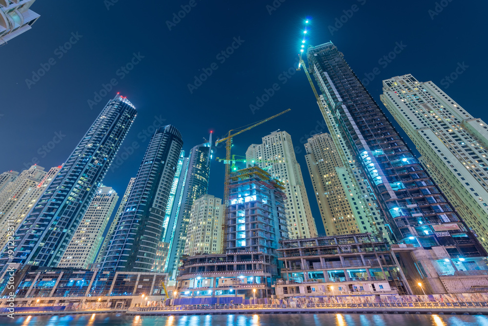 Dubai - JANUARY 10, 2015: Marina district on January 10 in UAE Dubai - JANUARY 10, 2015: Marina district on January 10 in UAE