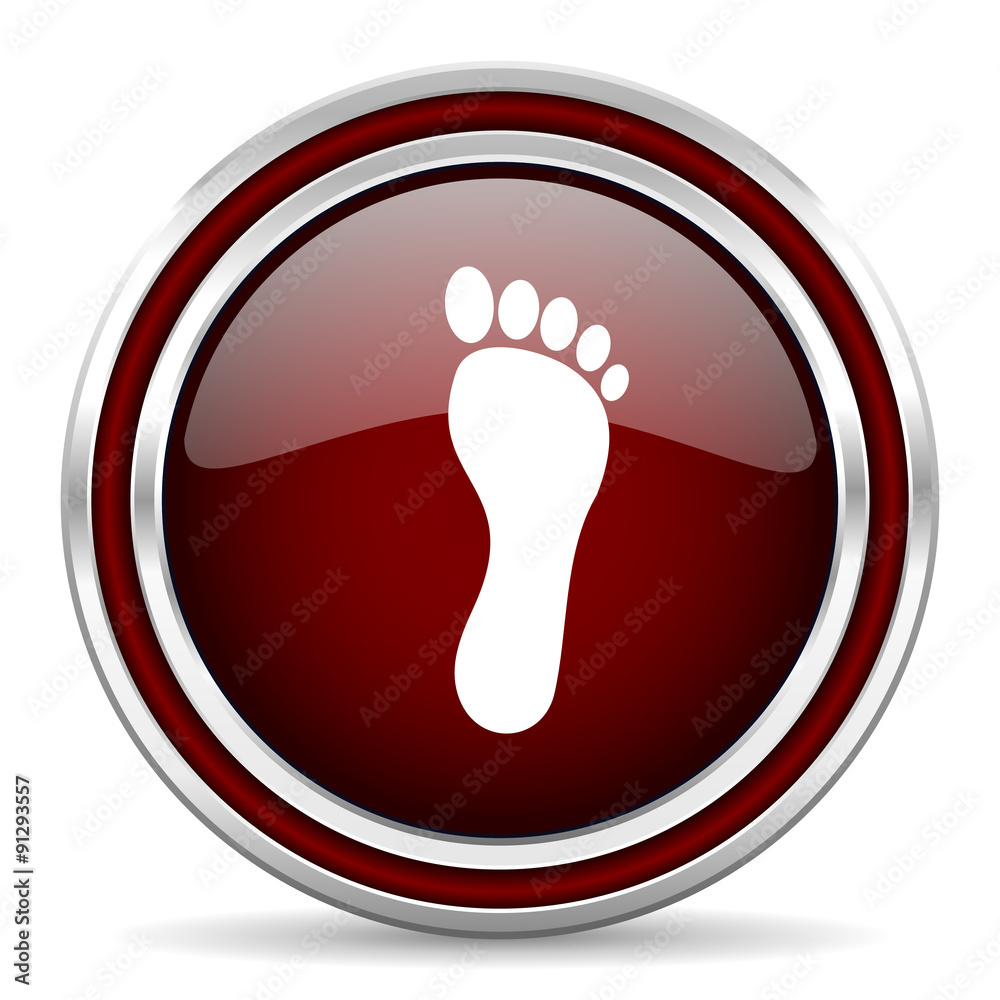 foot red glossy web icon foot red glossy web icon