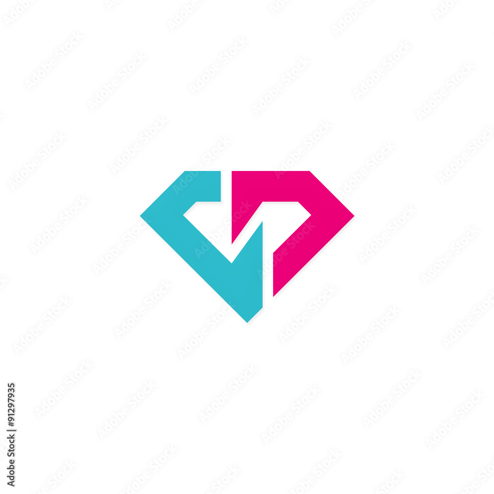 diamond abstract gem colored logo diamond abstract gem colored logo