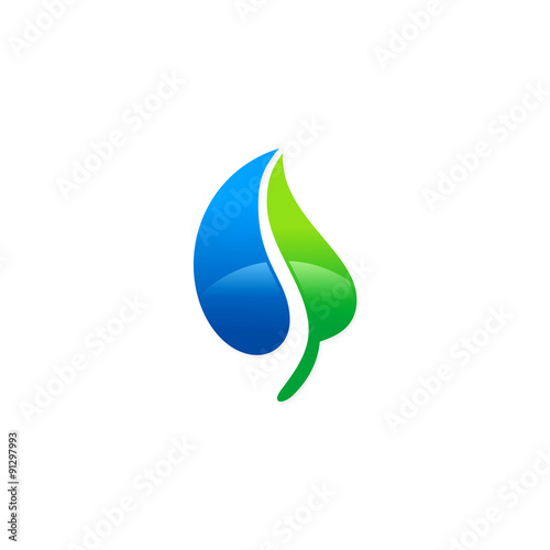 leaf organic water bio ecology logo