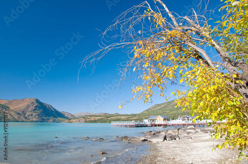 Landscape of the beautiful kanas lake, Xinjiang, China photo