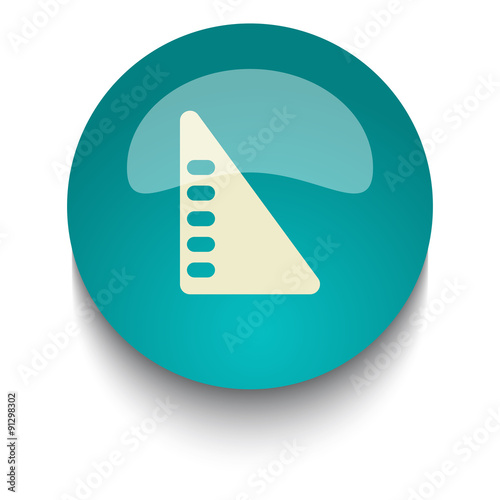 Set Square vector icon on blue green glossy glass button on whit