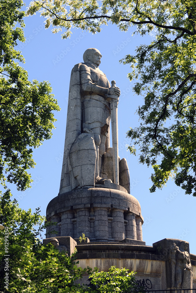 Bismarck-Denkmal, Hamburg. Denkmal für den ersten deutschen Reichskanzler Fürst Otto von Bismarck (1815-1898).