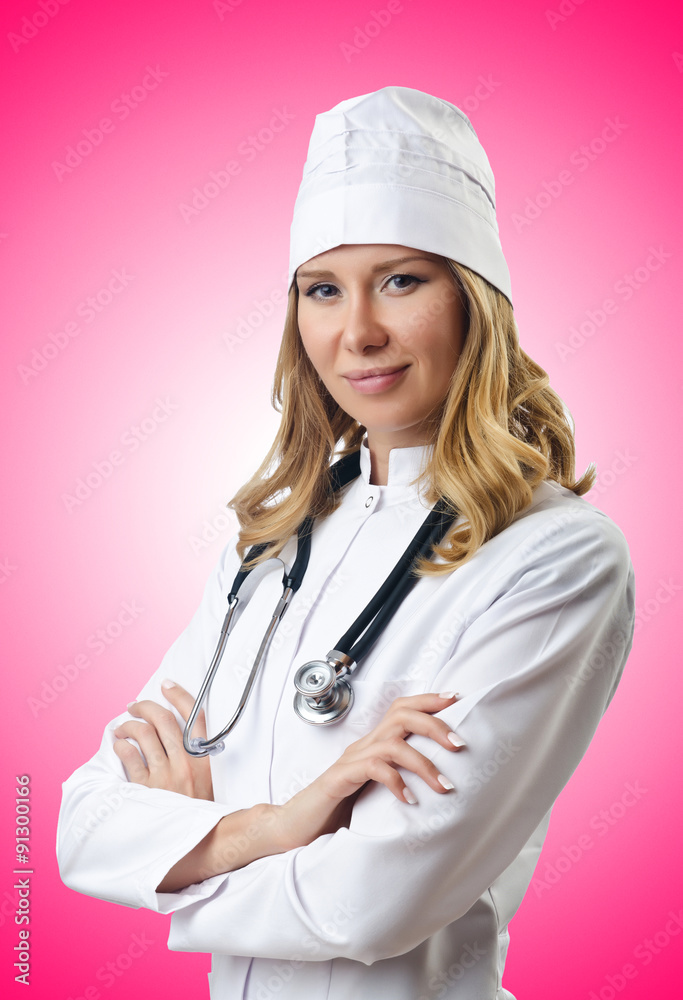 Woman doctor isolated on white Woman doctor isolated on white
