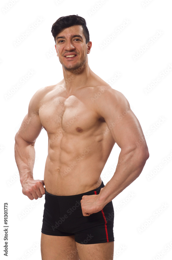 Muscular man isolated on the white background Muscular man isolated on the white background