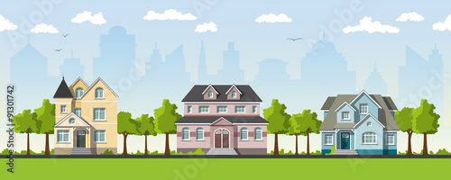 Three classical country house in the suburbs