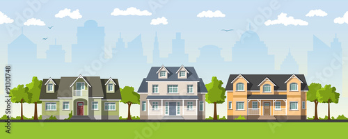 Three classical country house in the suburbs