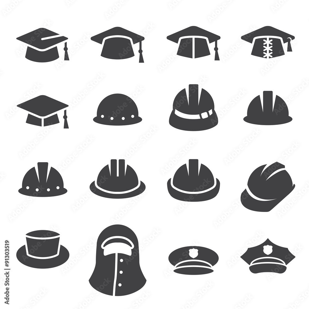 hat icon set hat icon set