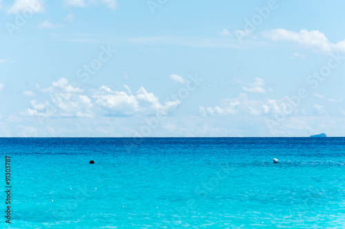 blue sky and water of ocean © topntp