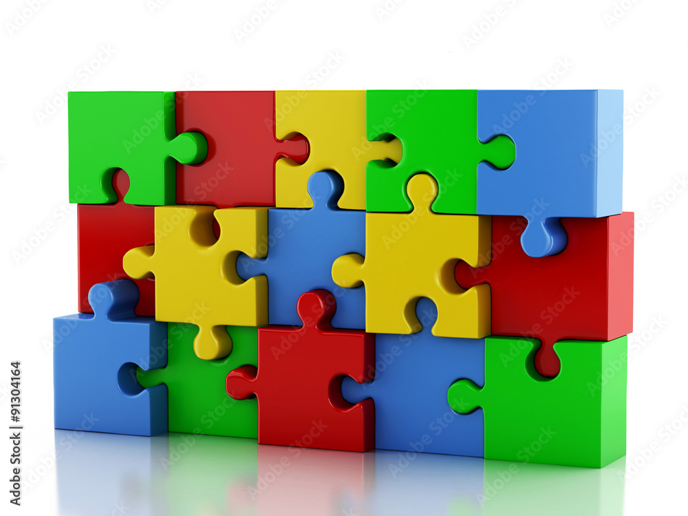 3d Jigsaw Puzzle. Business creativity and success concept 3d Jigsaw Puzzle. Business creativity and success concept