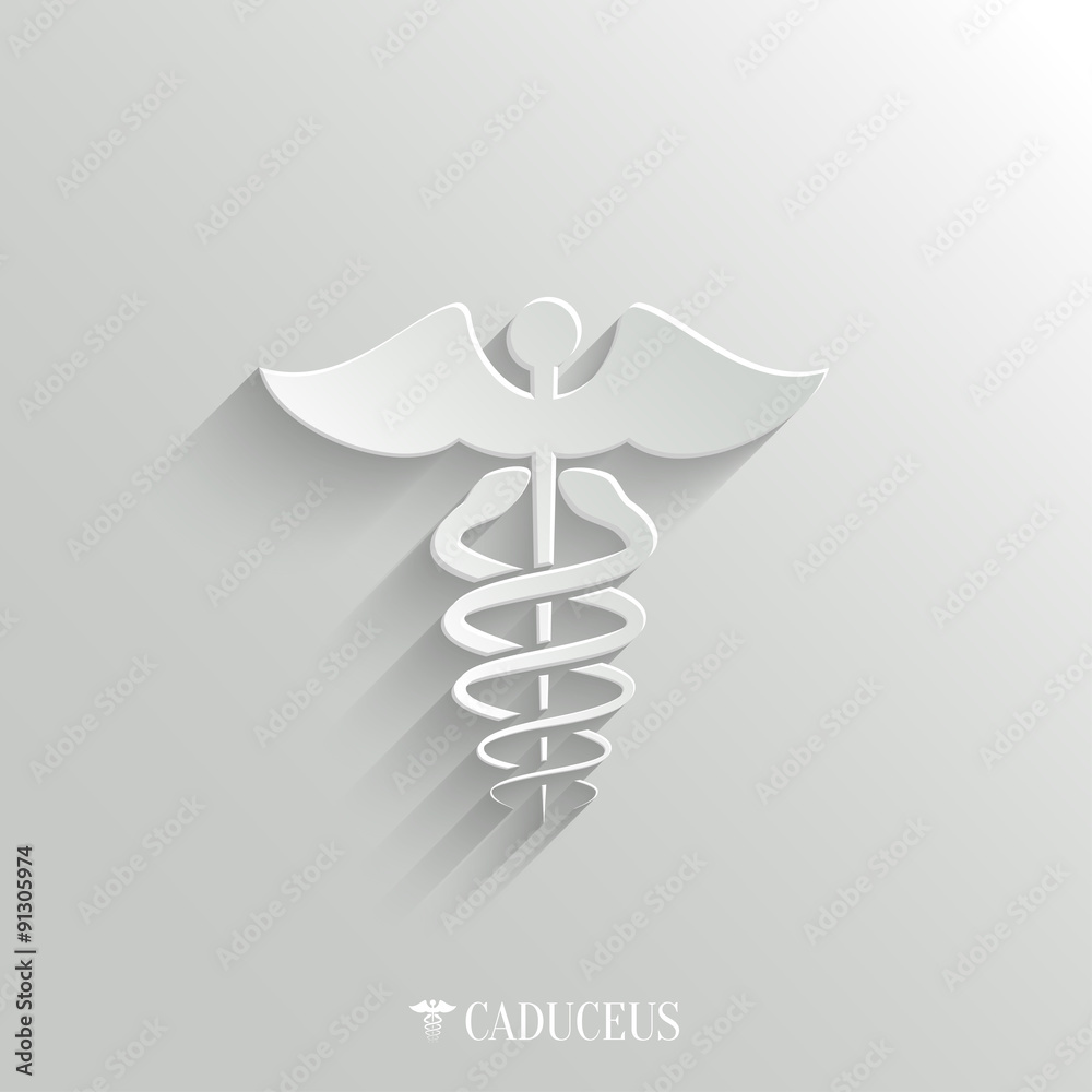 Caduceus Medical Symbol- vector white app icon Caduceus Medical Symbol- vector white app icon