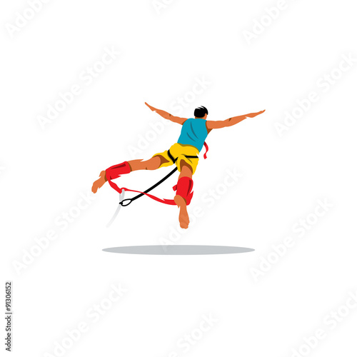 Bungy jumping sign. Vector Illustration.