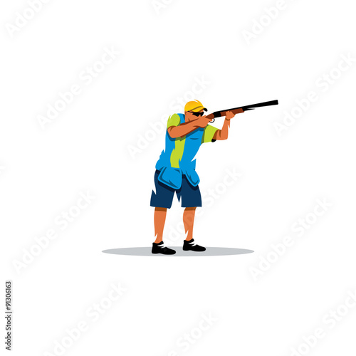 Clay shooting sign. Vector Illustration.