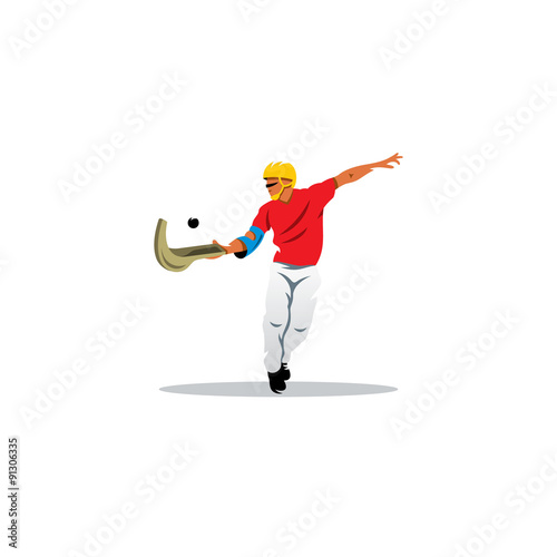 Traditional Spanish pelota sport sign. Jai alai. Vector Illustration. photo