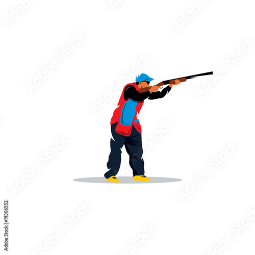 Clay shooting sign. Vector Illustration.