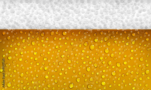 Background of beer with foam