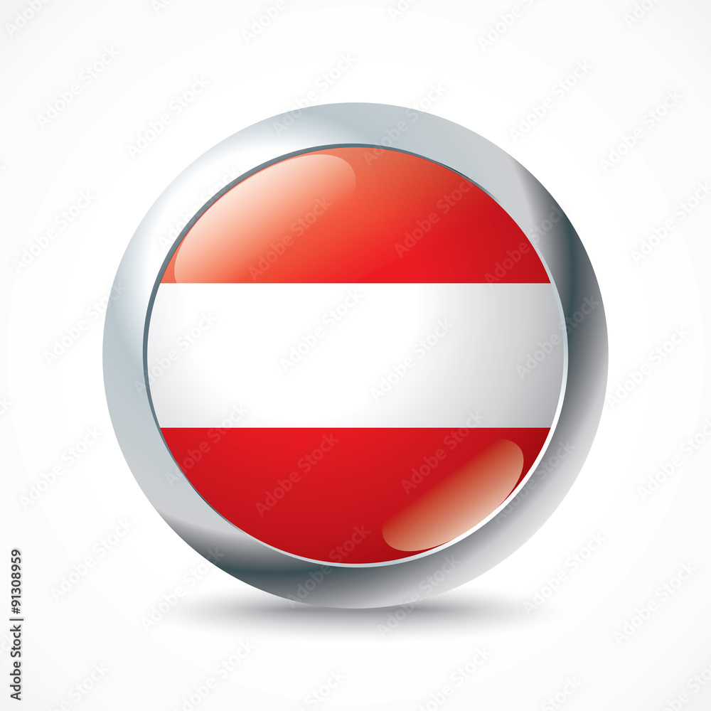 Obraz premium Austria flag button