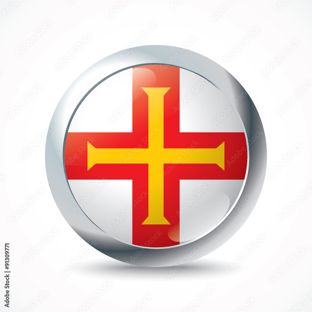Guernsey flag button