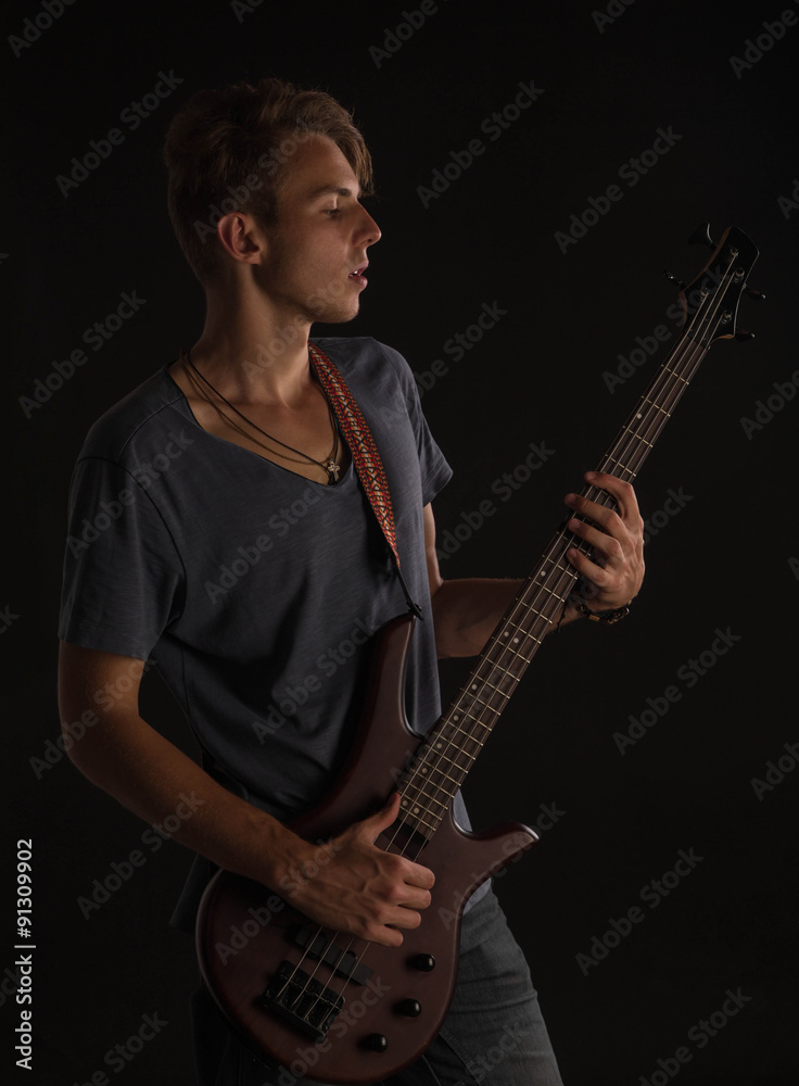 Obraz premium Bass guitarist.