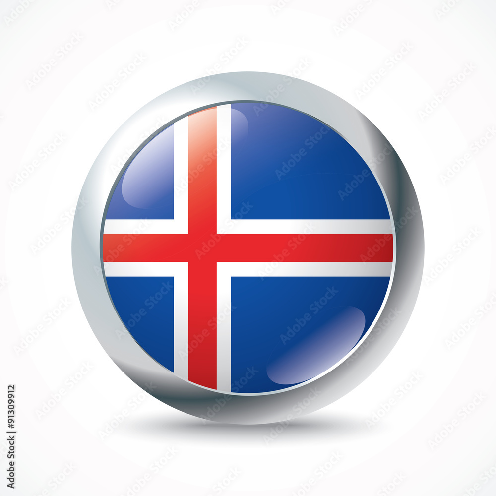 Iceland flag button Iceland flag button