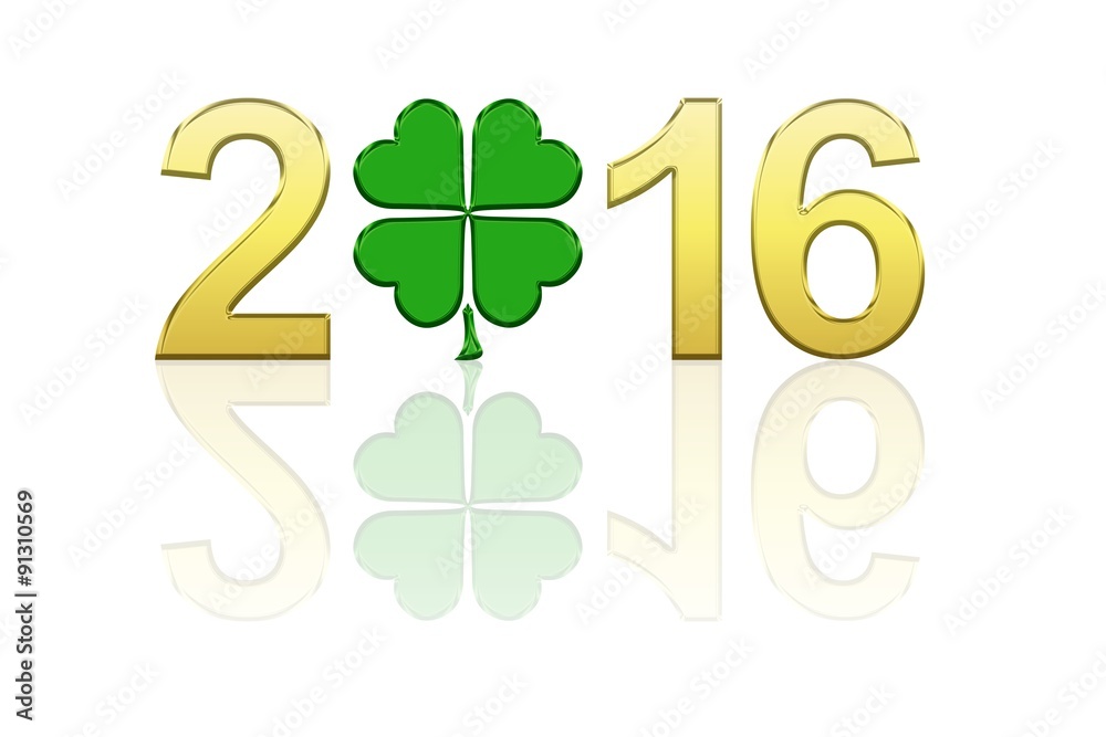 Nouvel an à 2016 avec trèfle à 4 feuilles Nouvel an à 2016 avec trèfle à 4 feuilles