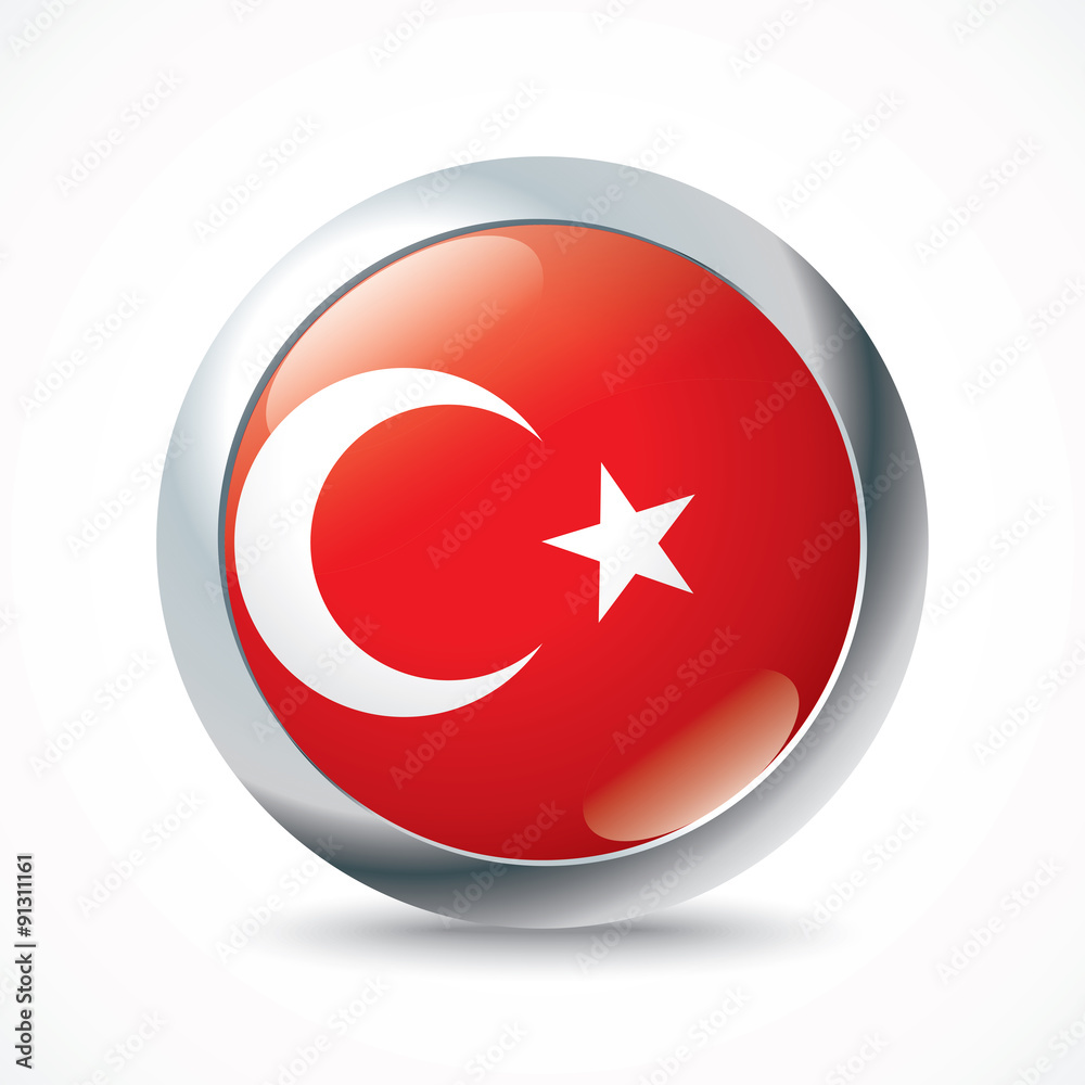 Turkey flag button Turkey flag button