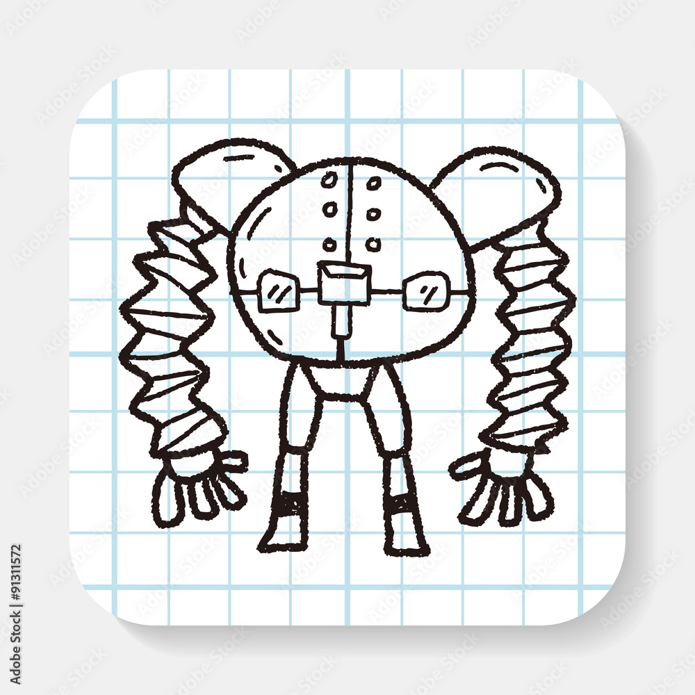 Fototapeta premium robot doodle