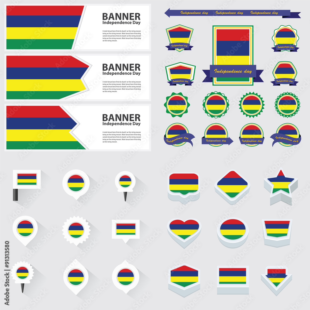 mauritius independence day, infographic, and label Set. mauritius independence day, infographic, and label Set.