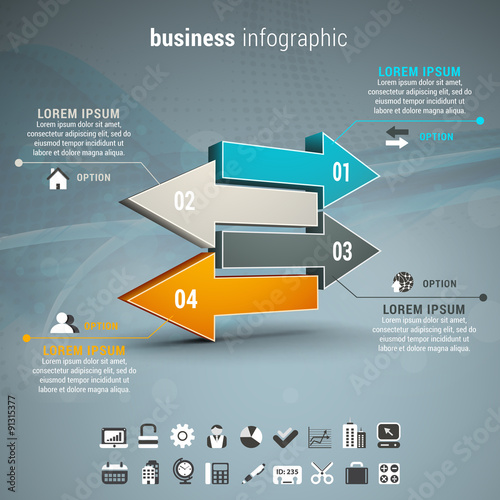 Business infographic made of arrow.