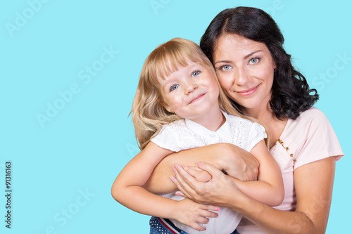 Happy mother and child girl