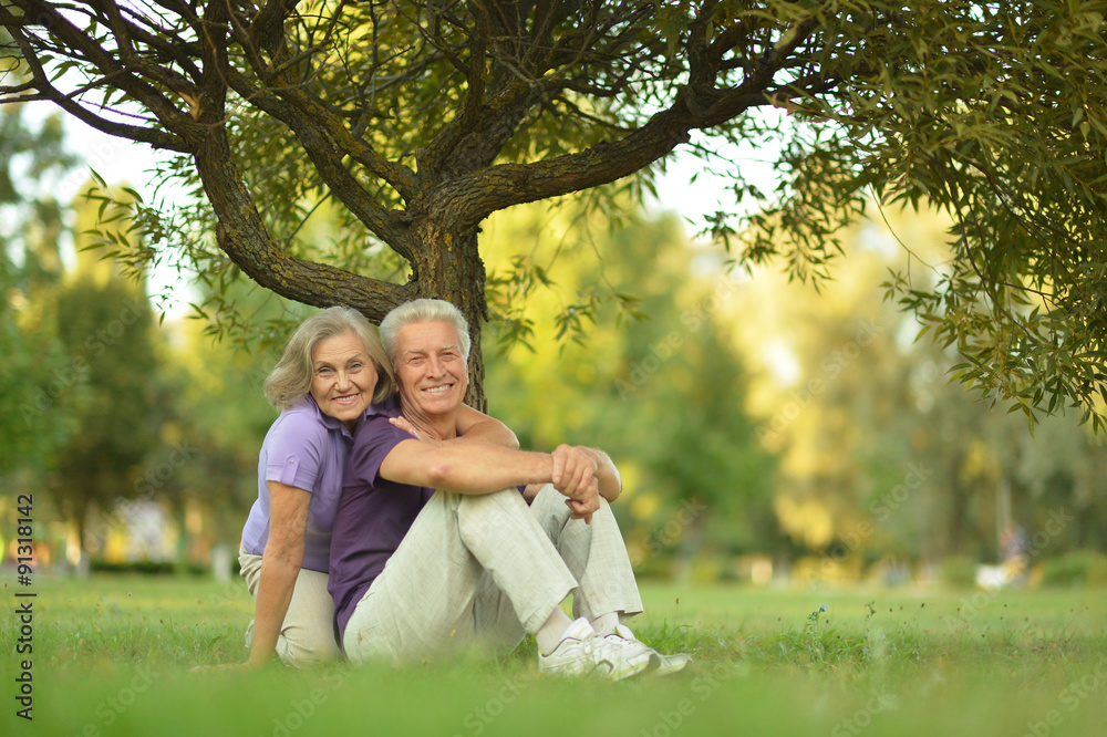 Fototapeta premium Mature couple in summer park