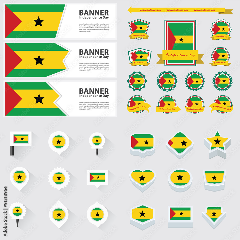 sao tome and principe independence day, infographic, and label S