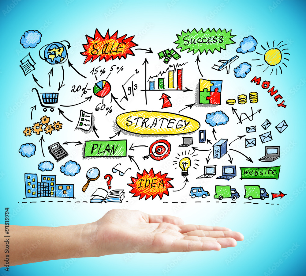Obraz premium hand showing concept of business plan