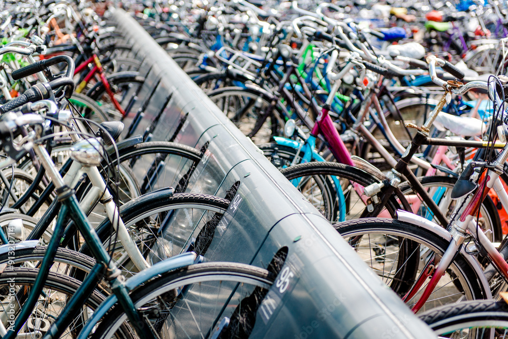 Bicycle parking area in Eindhoven. Netherlands Bicycle parking area in Eindhoven. Netherlands