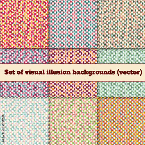 Set of optical illusion backgrounds (vector)
