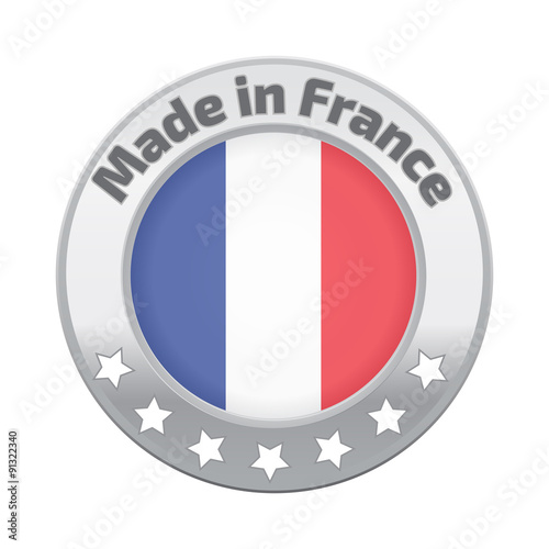 Free Download Made in France badge silver - GFXLoad